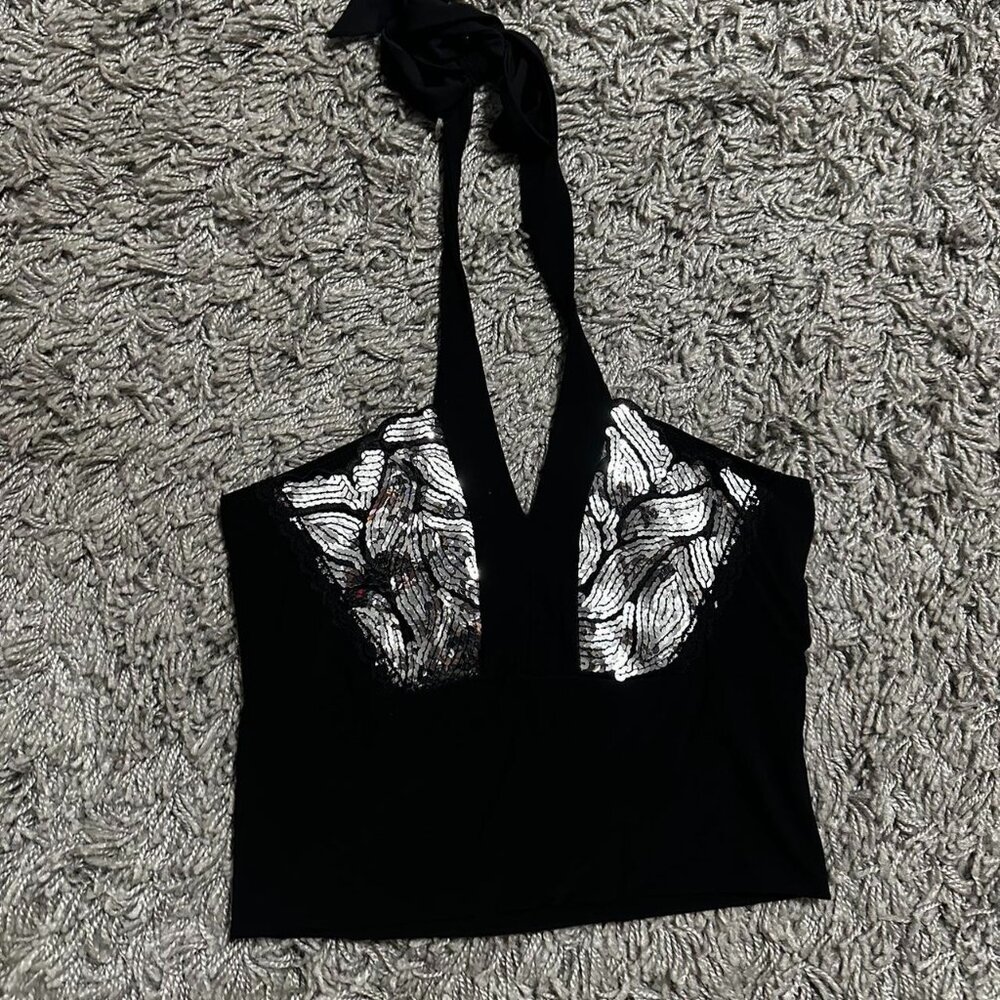 Y2K Party Clubbing Halter Top Size L Best Fits M
